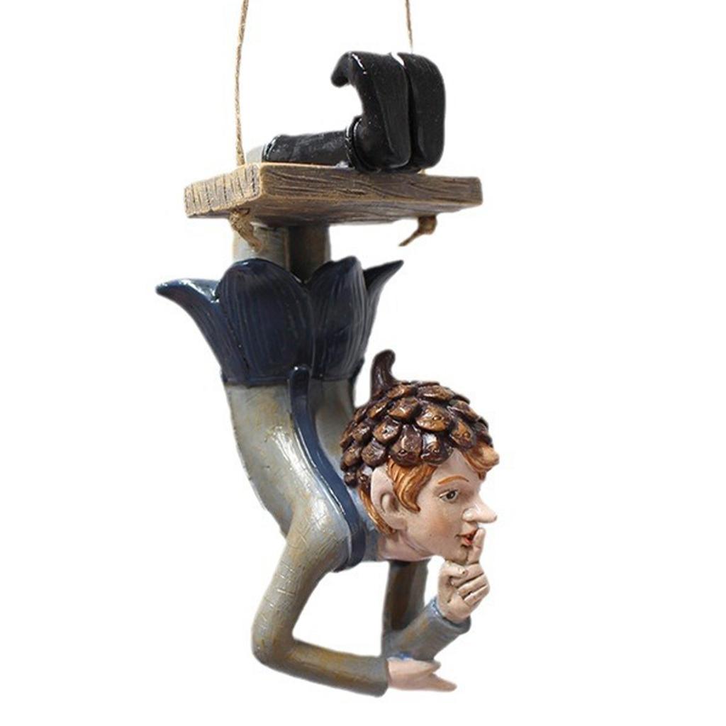 Pryskyřičná Houpací Víla Socha Strom Závěsná Ozdoba Houpající se Figurka Dekorace pro Venkovní Zahradu Nádvoří