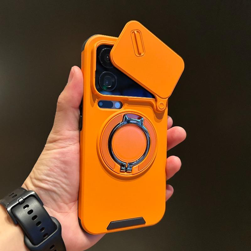 

360° Rotate Bracket For Magsafe Magnetic Phone Case For Xiaomi 17ProMax 15TPro 14T PRO Poco F8 PRO 5G Wireless Charge Ring Cover POCO M8 5G помаранчевий