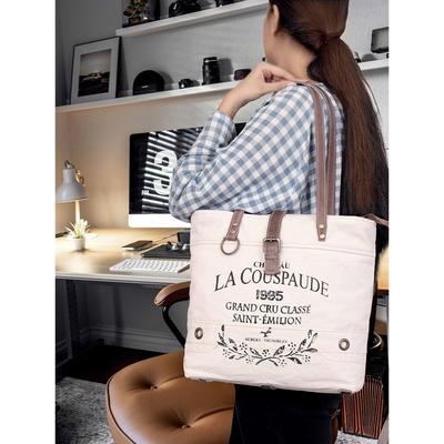LEATHER Bags, Couspaude Upcycled Canvas Tote Bag