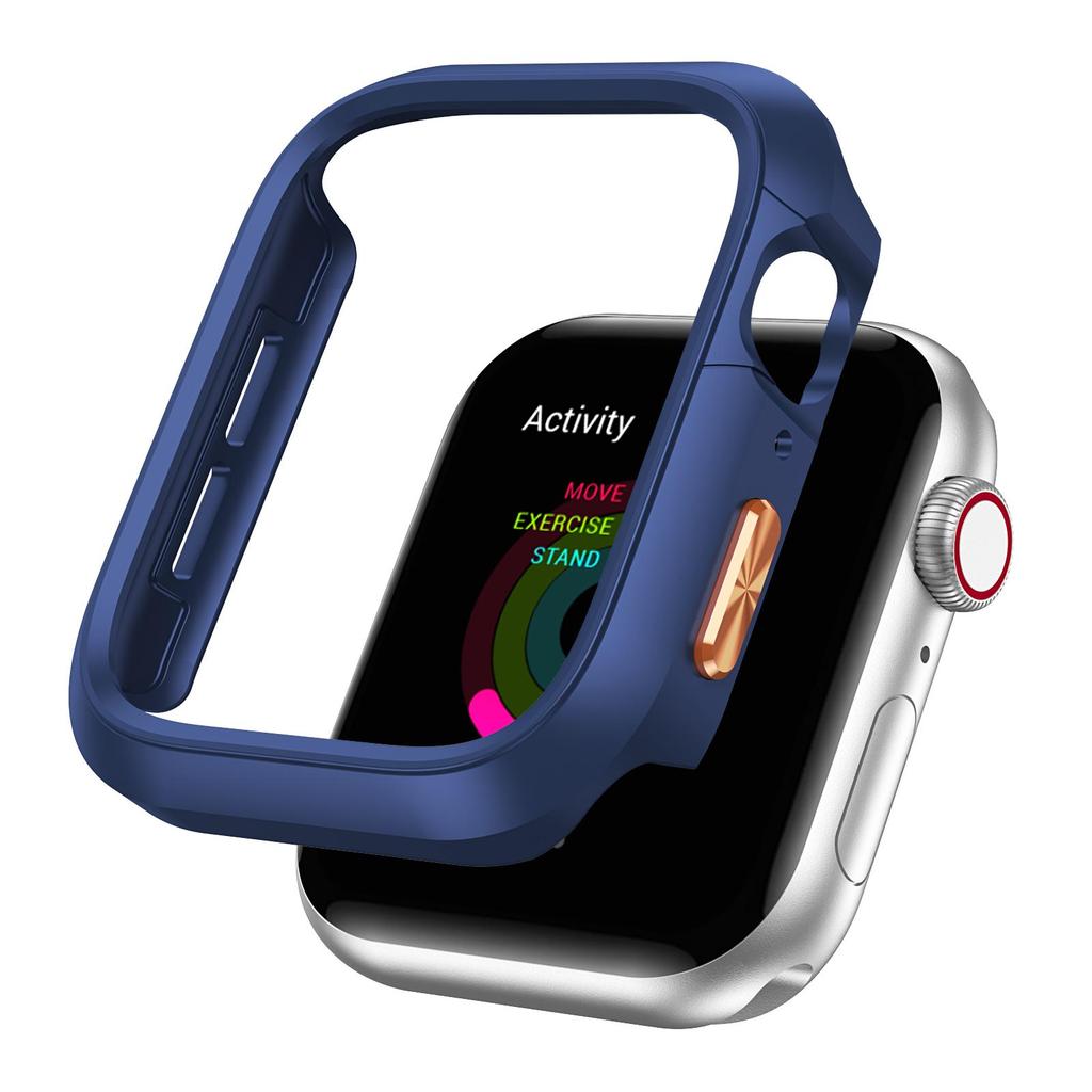 For Apple Watch Series 10 42mm Case Shockproof PC Watch Cover with Orange 3D Textured Button - Starlight