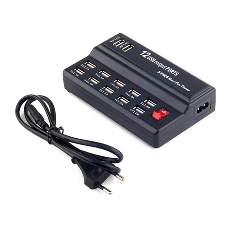 

5V 2A 12-Port USB Charging Hubs Power Stations Mobile Phone Charging for Smartphone Tablets and More 1