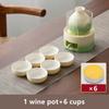 Set Heatable Japanese Sake Set 1pc 10.14oz Tokkuri Bottle With Heater 6pcs Ochoko Cups Exquisite Drinking Set Drinkware Christmas Gifts New Year Gifts