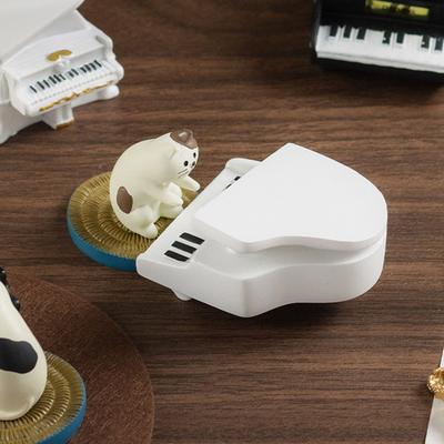 Piano And Cat Figurine Resin Piano Player Cat Ornament Tabletop Cartoon Cat Sculpture
