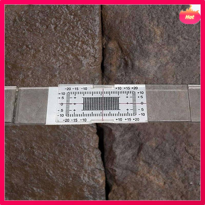 Crack Monitoring Record, 6Pcs Crack Measurement Tool, Crack Width Gauge, Clear Acrylic Corner Crack Comparison Caliper