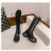 Long boots for women, but over the knee, new autumn and winter knight boots, small inner height increase, thick sole and thin lace-up high tube