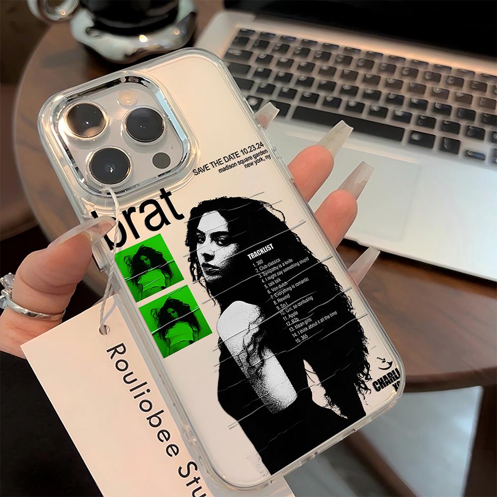 C-Charlis XCX B-BRAT Brat 360 365 Phone Case For iPhone 17 16e 16 15 14 13 12 11mini Pro Max X XR XSMAX 8 7 Air Plus Soft Cover