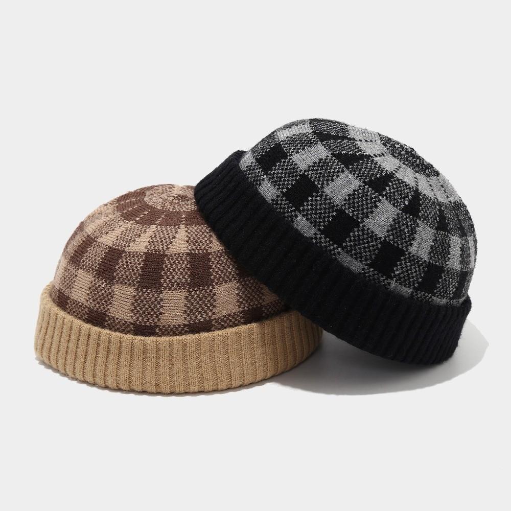 Gestreiftes Streetwear Docker-Hut Warmer Vermieter-Hut Retro Gestrickte Beanie-Mütze Unisex