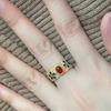 Style Ethnic Artistic Adjustable Ring For Women With Distinctive Copper And Enamel Design