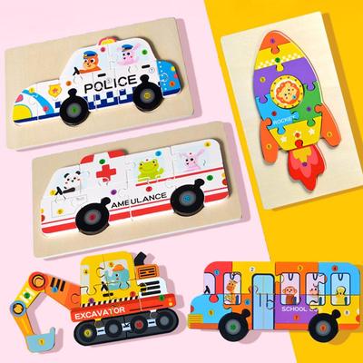 3D Wooden Puzzle Toys for Early Childhood Education - Snap-Fit for Boys & Girls