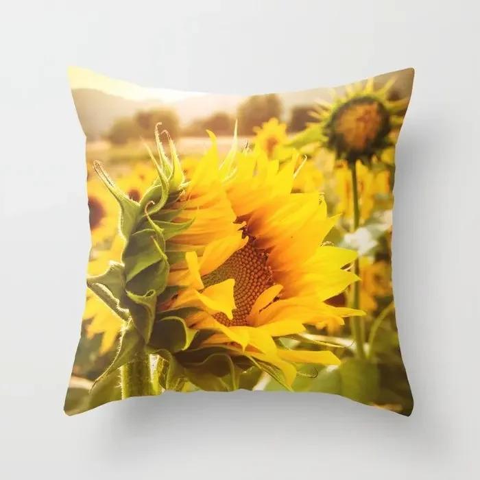 Sunflower Home Decor Car Sofa Cushion Cover Bed Printed Pillow Decoration