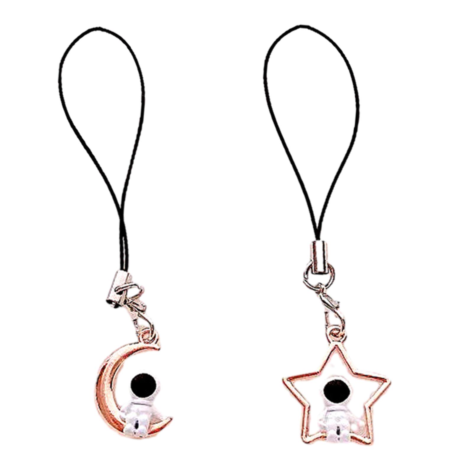 

2 шт. брелок для ключей «Луна/Звезда Астронавт» Уникальный брелок-подвеска на космическую тематику для пар и лучших друзей Аксессуары для мобильного телефона