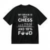 Men's Breathable Classic T-Shirt Chess Pieces and Noodles Graphic Design Tee