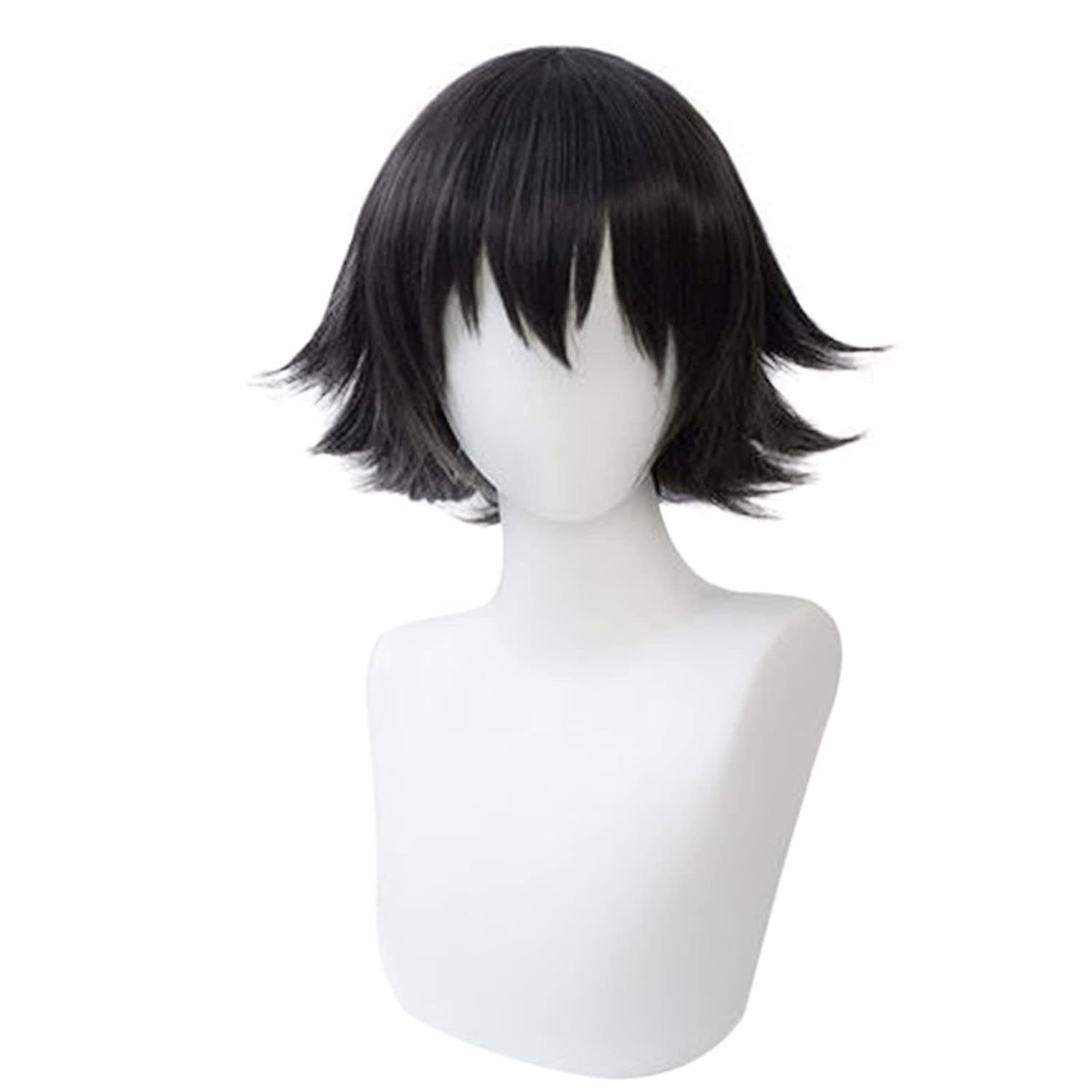 Kort Oranje Pruik voor Mannen Oranje Cosplay Kostuum Pruik voor Halloween Synthetisch Kort Natuurlijk Golvend Pruiken Haar One Size zwart