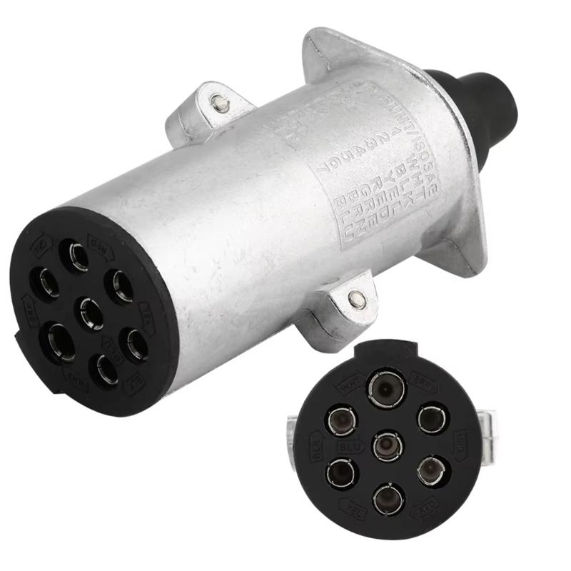 24V 7 Hole Aluminum Socket Quick Install Trailer Power Outlet for Mobile Home Truck & Commercial Vehicle Power Supply