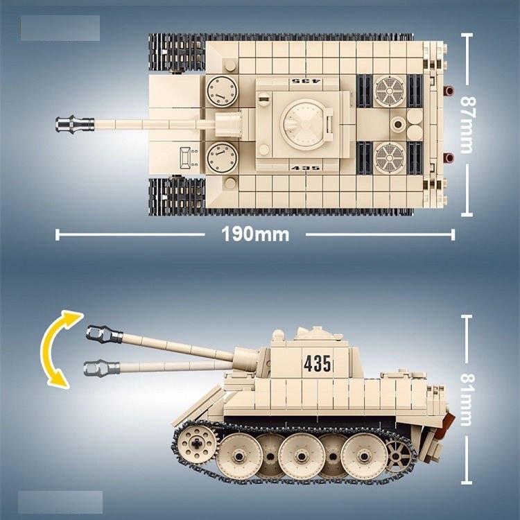446PCS VK1602 Leopard Light Tank Model Building Blocks WW2 Soldier Figure Toy 446PCS VK1602 Leopard Light Tank Model Building Blocks WW2 Soldier Figure Toy