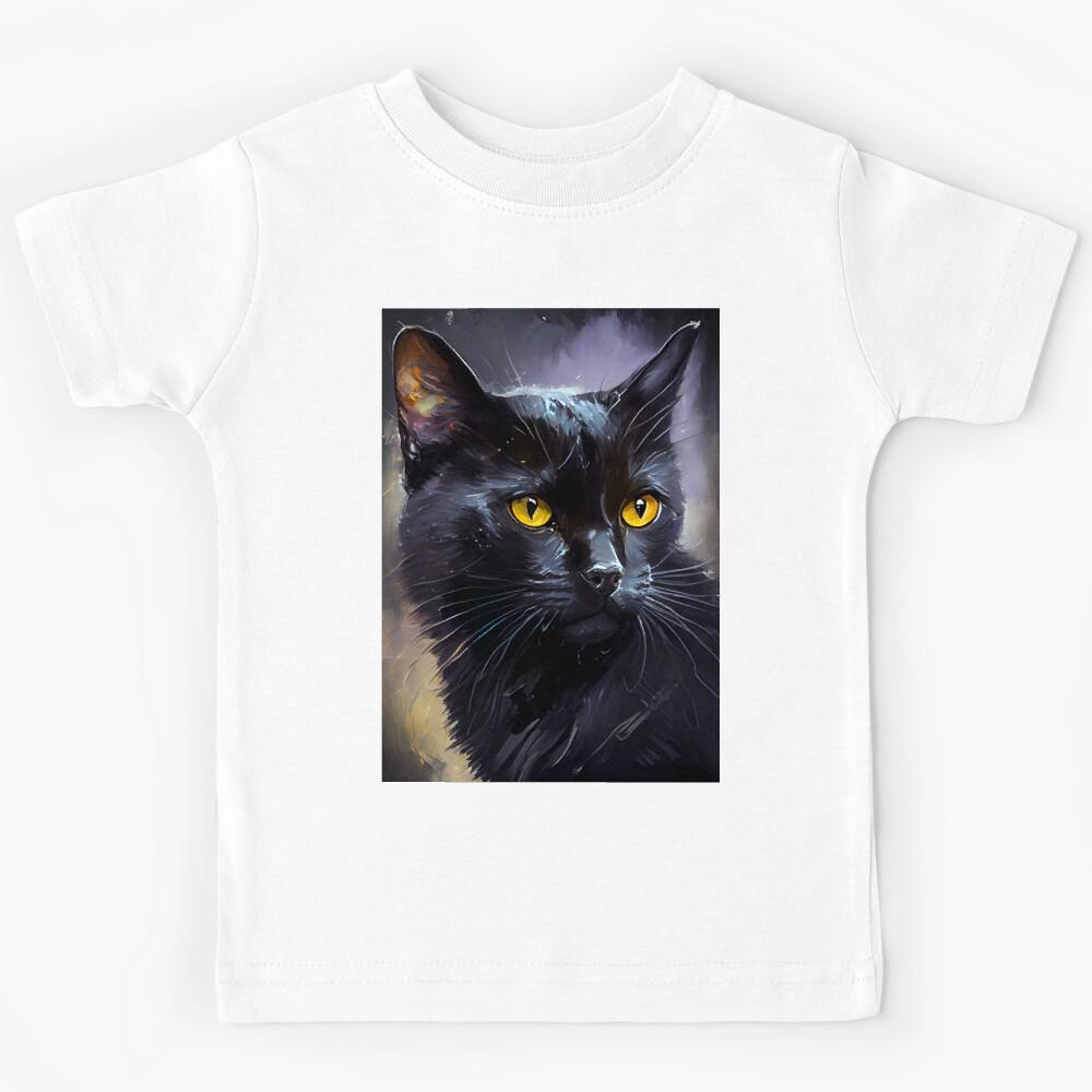 Black cat animal #blackcat Kids T-Shirt 120