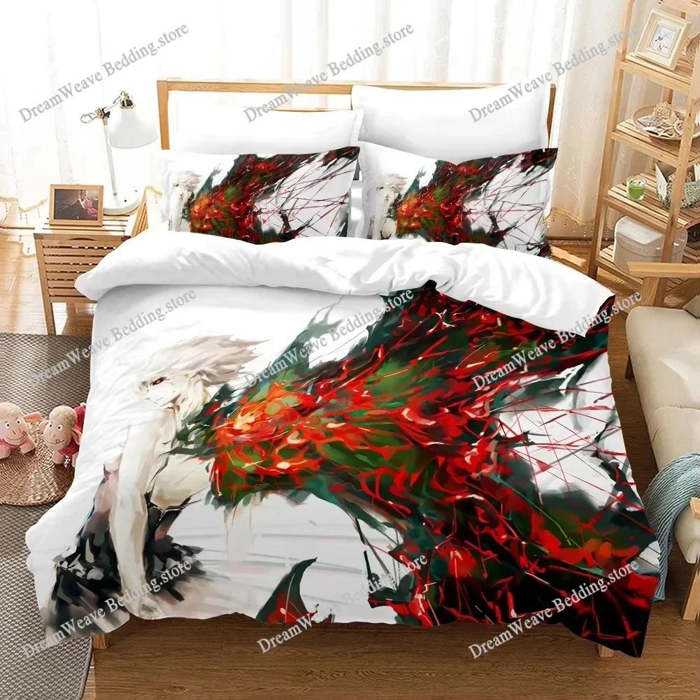 3D Printed Anime Tokyo Ghoul Bedding Set Boys Girls Twin Queen Size Duvet Cover Pillowcase Bed Kids Adult Home Textileextile963
