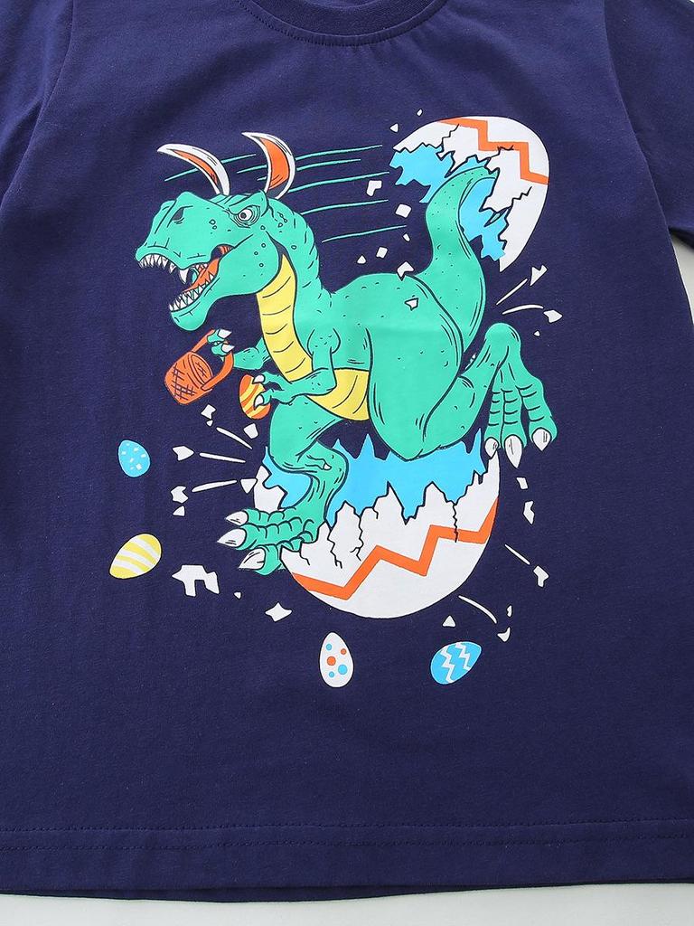 European & American Style Boys' Dinosaur Print Short-Sleeve T-Shirt