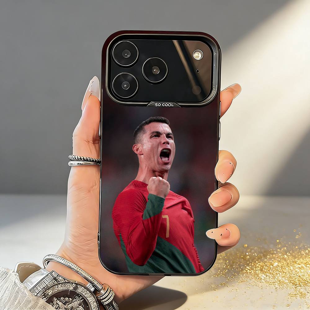 

C-Cool C-Cristiano R-Ronaldo 7 Phone Case For iPhone17 16 15 14 13 12 Pro Max Grey Black Matte Laser Metallic Aurora Funda iPhone11PROMAX