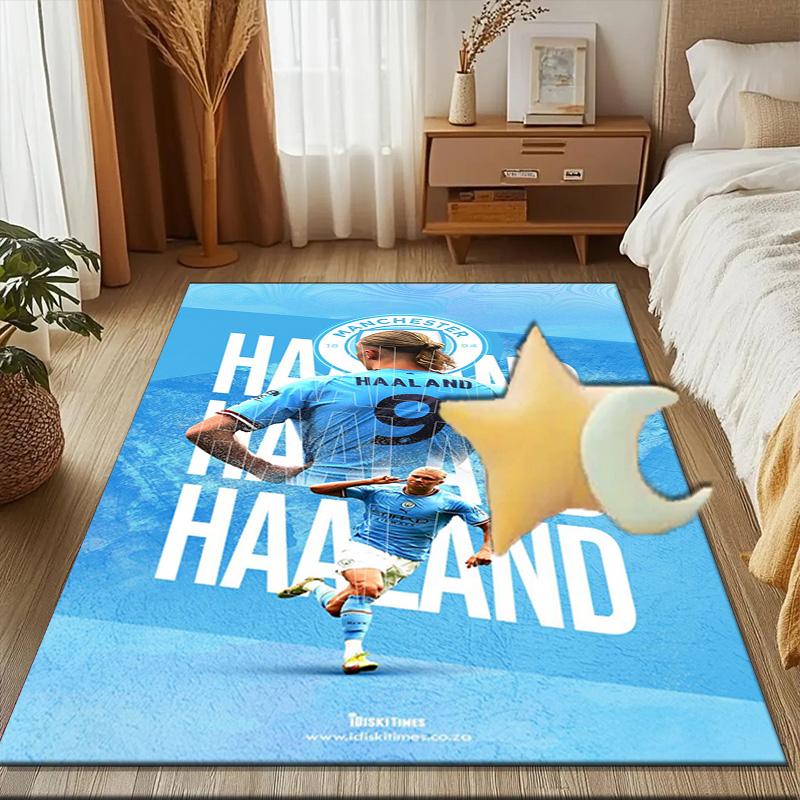 Haaland Football Player Rug Game Carpet, Floor Mat for Bedroom Living Room Entryway Rug, Home Decor Idea Gift for Christmas birthday