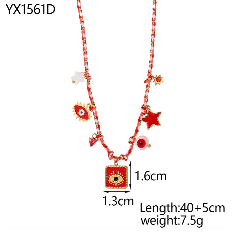 CARLIDANA Elegant Stainless Steel Hand-woven Rope Chain Flower Starfish Heart Sea Pendant DIY Charm Bracelet Necklace for Women