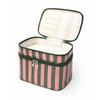 TwoTier Cosmetic Organizer Portable Zippered Toiletry Bag with Handle Compact Structured Makeup