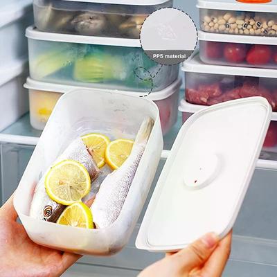 Refrigerator Food Storage Boxes For Meat & Fruit Fresh-Keeping Portable Food Sub-Packed Essential Kitchen Storage Tools
