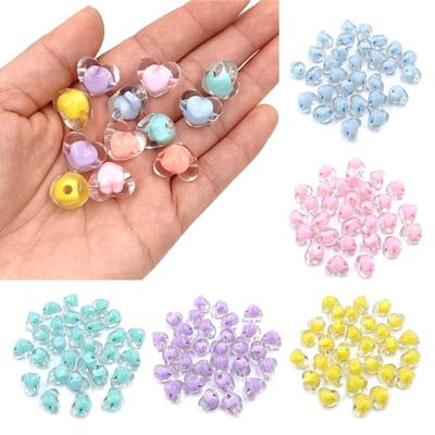 10pcs for Jewelry Necklace Earrings Marking Fashion Handmade DIY Material Acrylic Cored Peach Beads Transparent Bracelet  Accessories