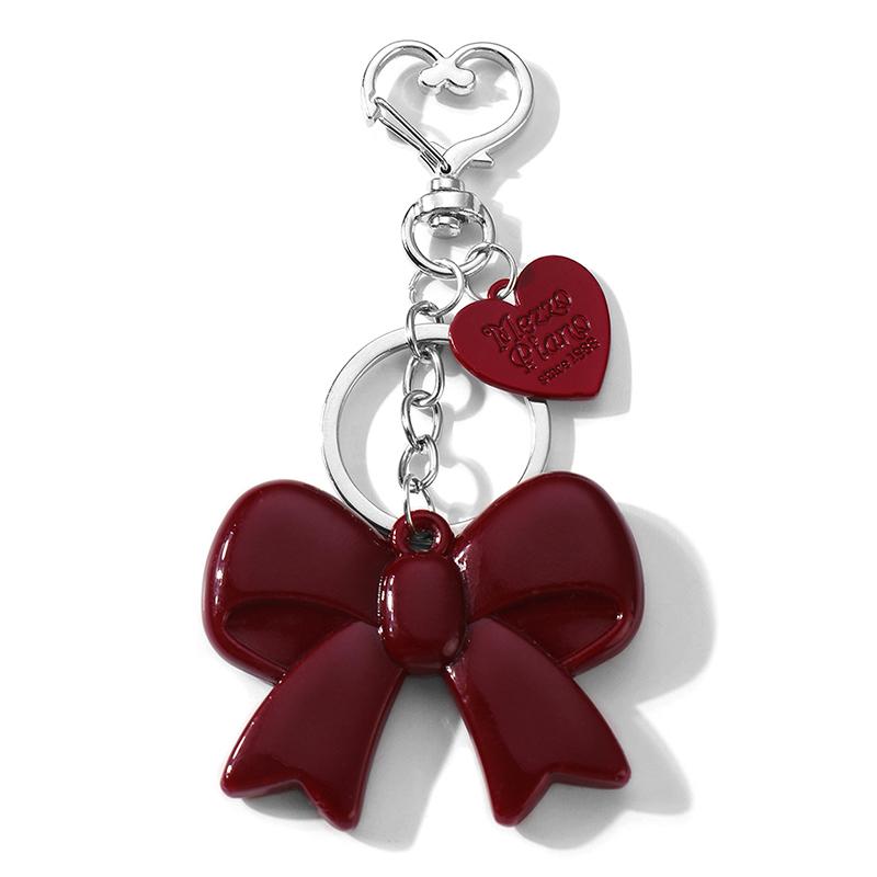 Exquisite Temperament Red Heart Bow Charms Keychain Versatile Phone Pendant Backpack Hanging Ornament Accessories Gifts
