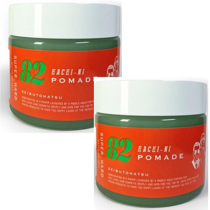 Seibu Zutsū NEW 82 Pomade (Hachi-Ni Pomade) 160g x 2 / Super Hard Men s Grease, Water-Based, Lightly Scented