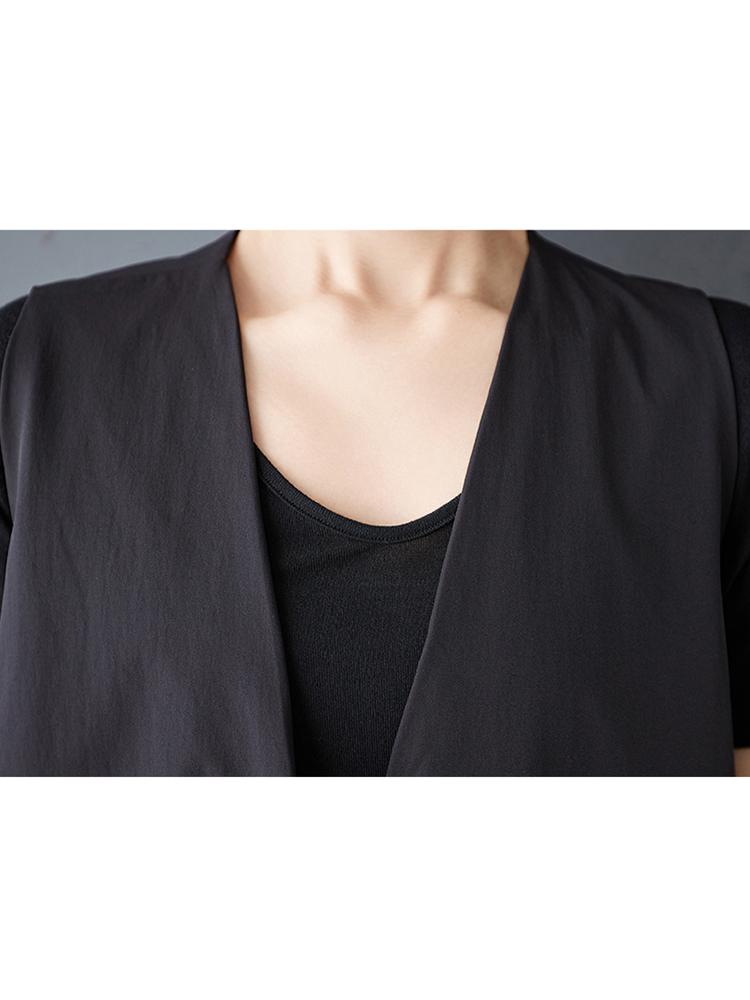 Xitao Bud Single Breasted V-neck Sleeveless Dress GYX1558