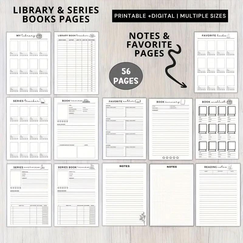 Reading Plan, Reading Book Review Plan, Book Review Log, Monthly Reading Log Librarian Gift, Bookworm Gift