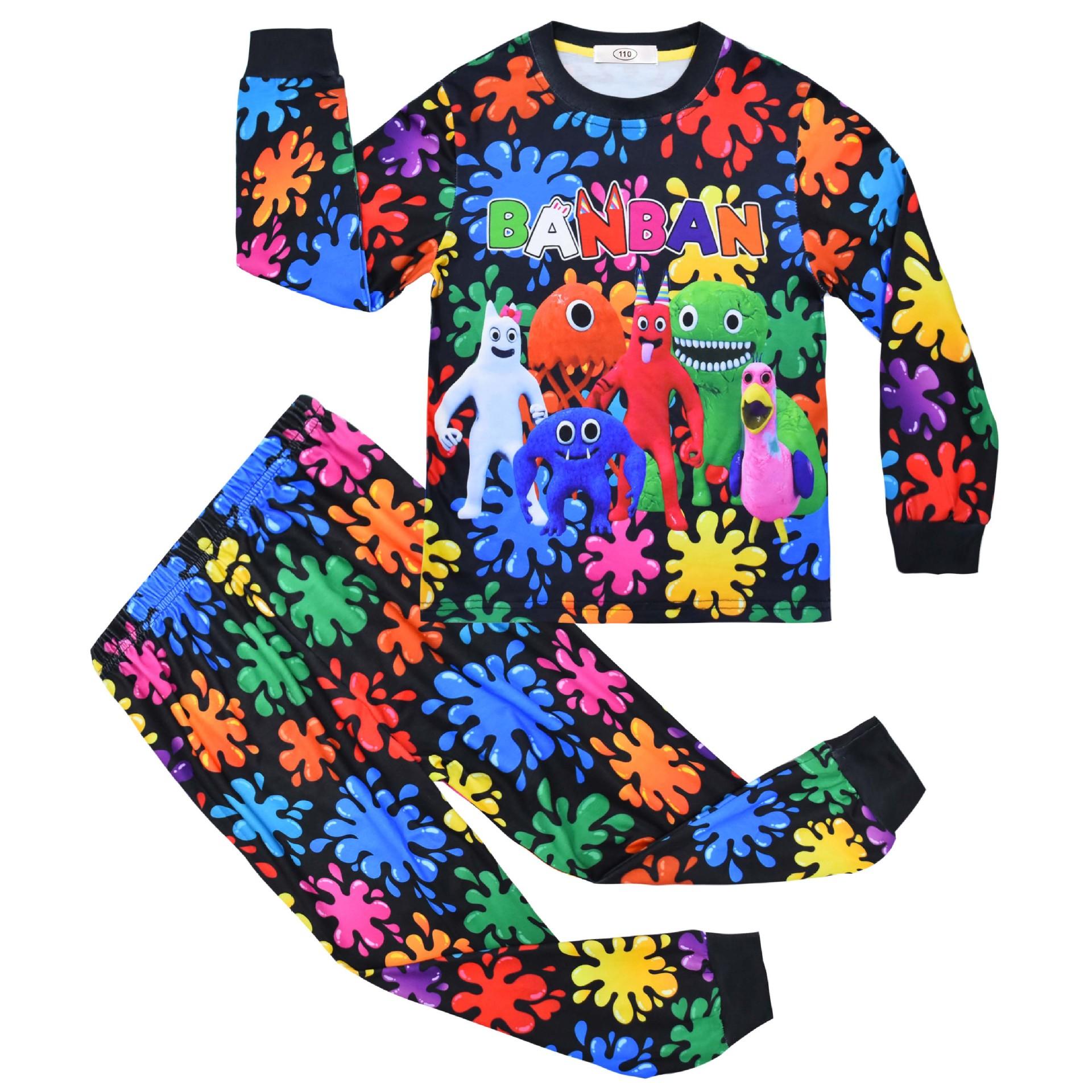 Long-Sleeved Set, Cartoon Digital Printing Clothing, Medium And Large Children S Long-Sleeved Loungewear Set 7748 110