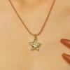 Simple Metal Star Set Zircon Pendant Earrings for Women Fashion Pentagram Earrings Bracelet Necklace Set Banquet Party Jewelry