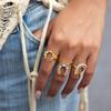  Mother-of-pearl Lucky Horseshoe U-shaped Ring 18k Gold Color Pvd Plated Stainless Steel Fashion Finger Jewelry Accessories