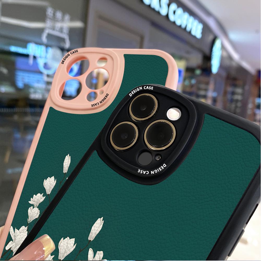 Slank Hudfølelse Tegneserie Blomster Tulipaner Myk Silikon PU Lærdeksel Telefondeksel for Samsung Xiaomi Poco Redmi