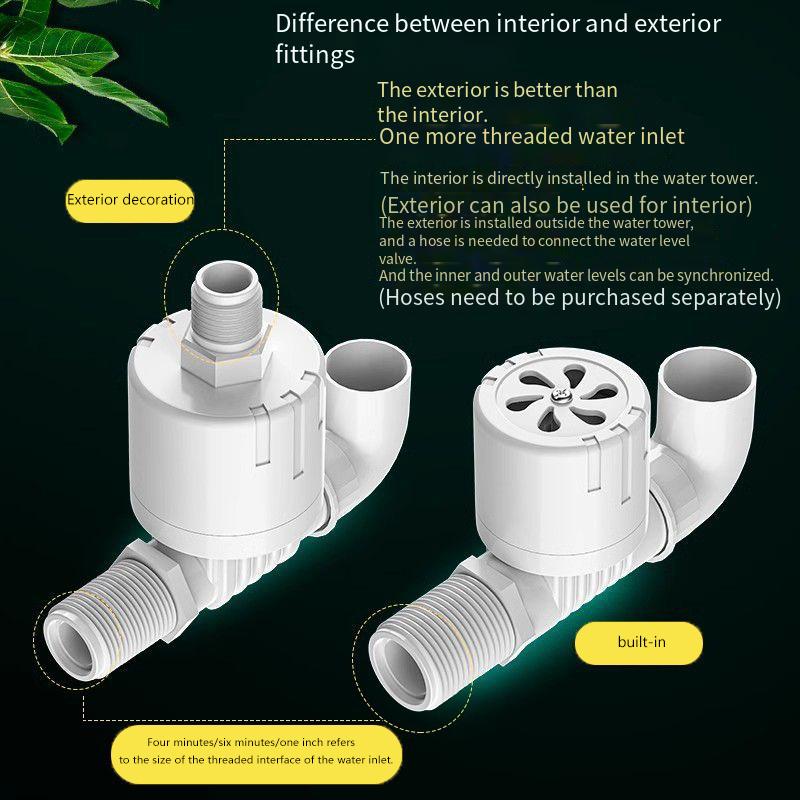 Automatický regulační ventil hladiny vody Plastový plovákový ventil 1/2" 3/4" Automatické uzavírání Nádrž Bazén Plovákový spínač Vstupní ventil vody