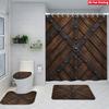 4Pcs Shower Curtain Set with Non-Slip Bath Mat, Toilet Lid Cover, Contour Rug & 12 Hooks, Bathroom