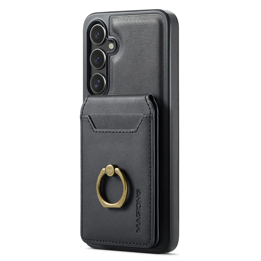 For Samsung Galaxy S24 Magnetic Case PC+TPU+PU Phone Cover with Card Holder