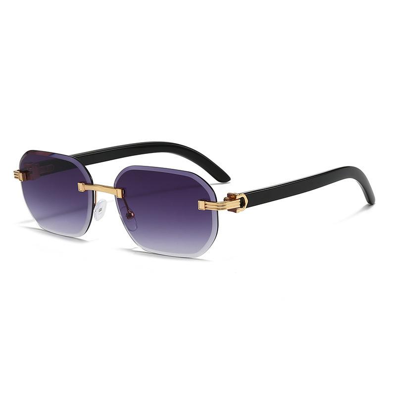 2026 Classic Vintage Rimless Gold PC UV400 Sunglasses Women Men Fashion Luxury