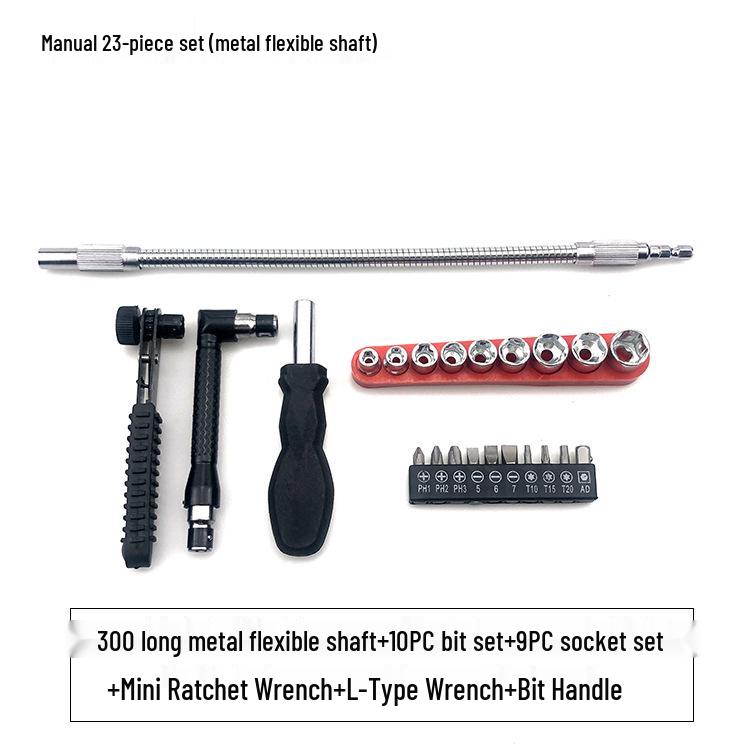 Multi-functional Rechargeable Electric Drill & Screwdriver Set with Universal Flexible Shaft and Extension Rod