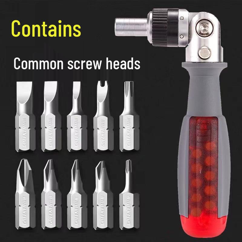 Telescopic Ratchet Screwdriver Set with German Irregular Bits