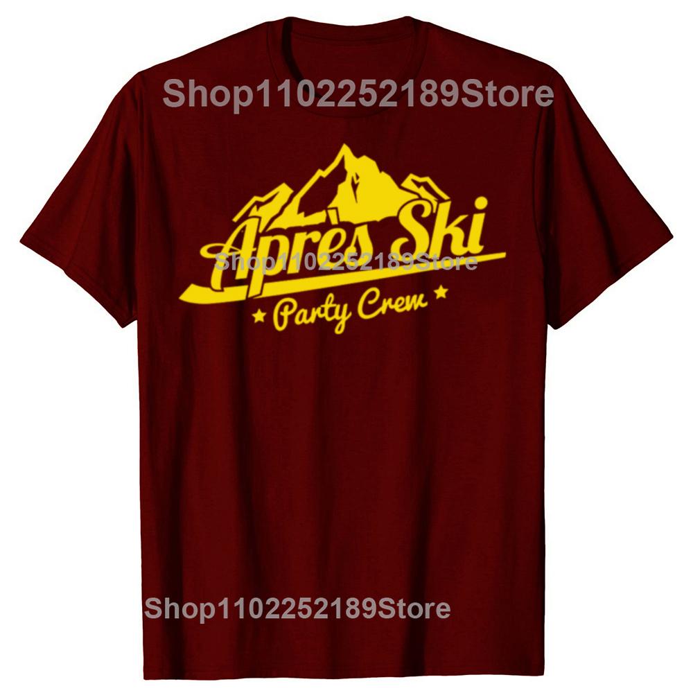 Funny Après Ski Party Crew Graphic Tshirts Men Women Fashion Casual Tshirt 100 Cotton Loose Skiing Mountains Drinking T Shirt