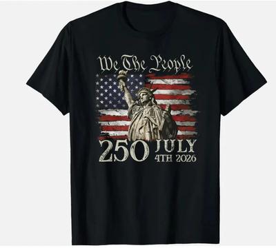 Amerikanisches 250. Jubiläum USA Flagge 4. Juli Unisex T-Shirt