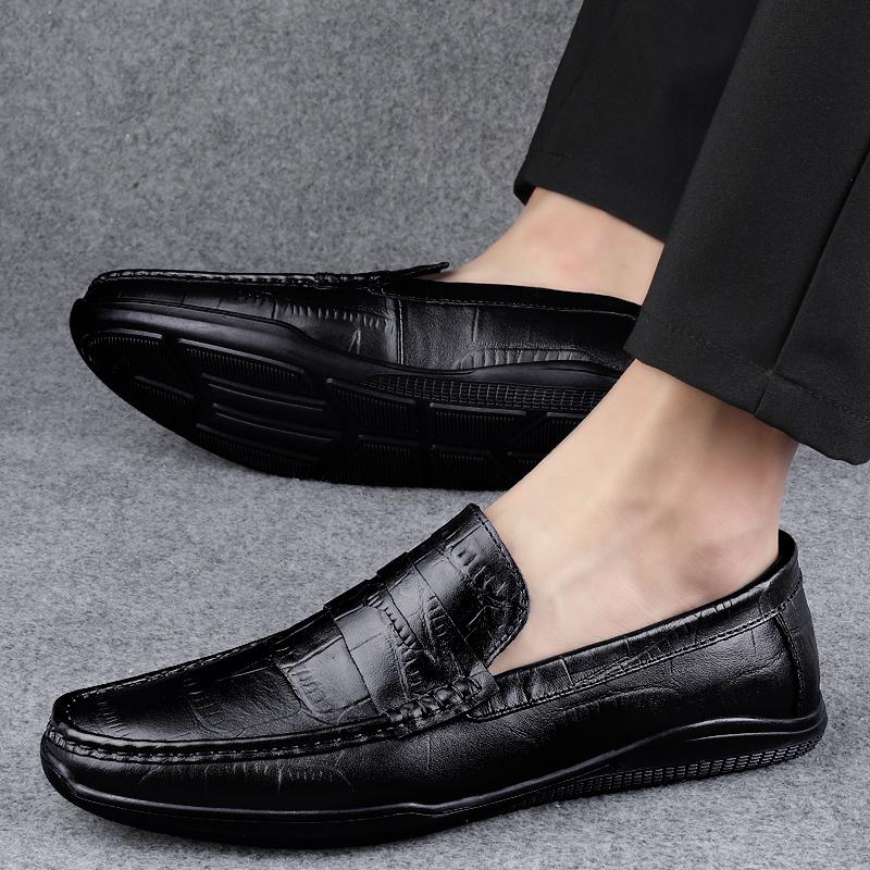 Pánské mokasíny z pravé kůže, ručně vyráběné kožené boty, ležérní boty pro řízení, nazouvací boty, luxusní pohodlné mokasíny