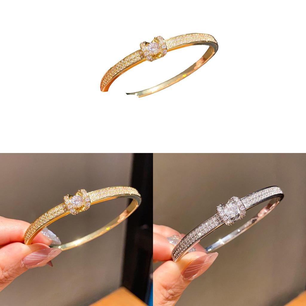 Luxury Gold And Silver Oval Hand Chain With Gemstone Detailing For Daily Fashion