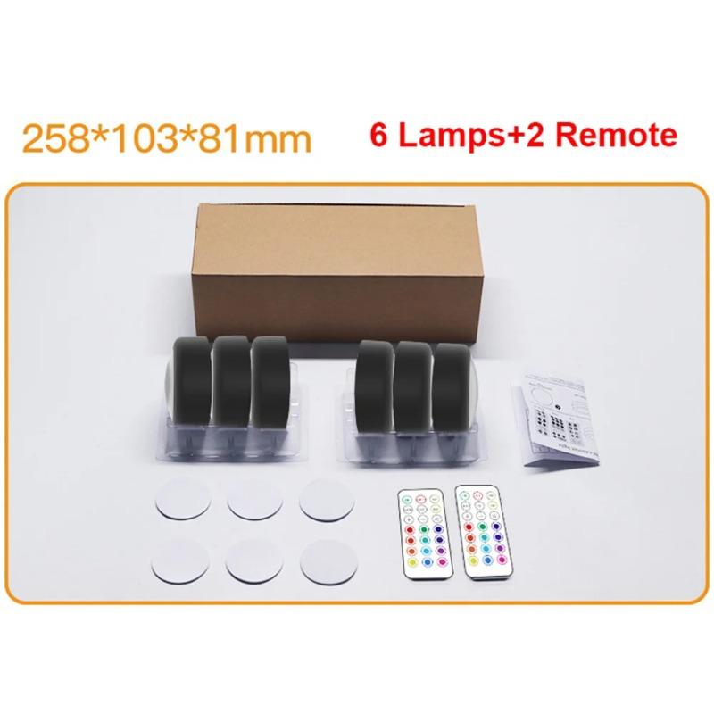 

Светодиодная лампа RGBW для шкафа, лампа-шайба на батарейках AA, подсветка под шкафом, регулируемая яркость, украшение для дома на вечеринку, праздник, 13 цветов RGBW