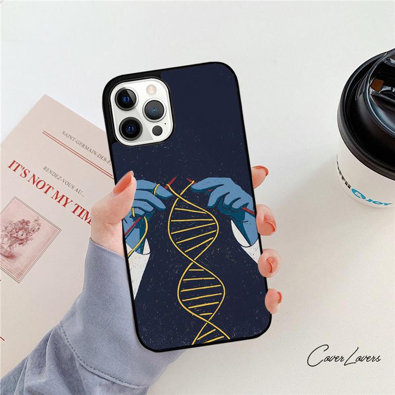 

Retro DNA Science Illustration Phone Case For iPhone 17 Air 14 15 16 13 12 For Apple iPhone 17 Air Pro Max Plus Coque iPhone 14
