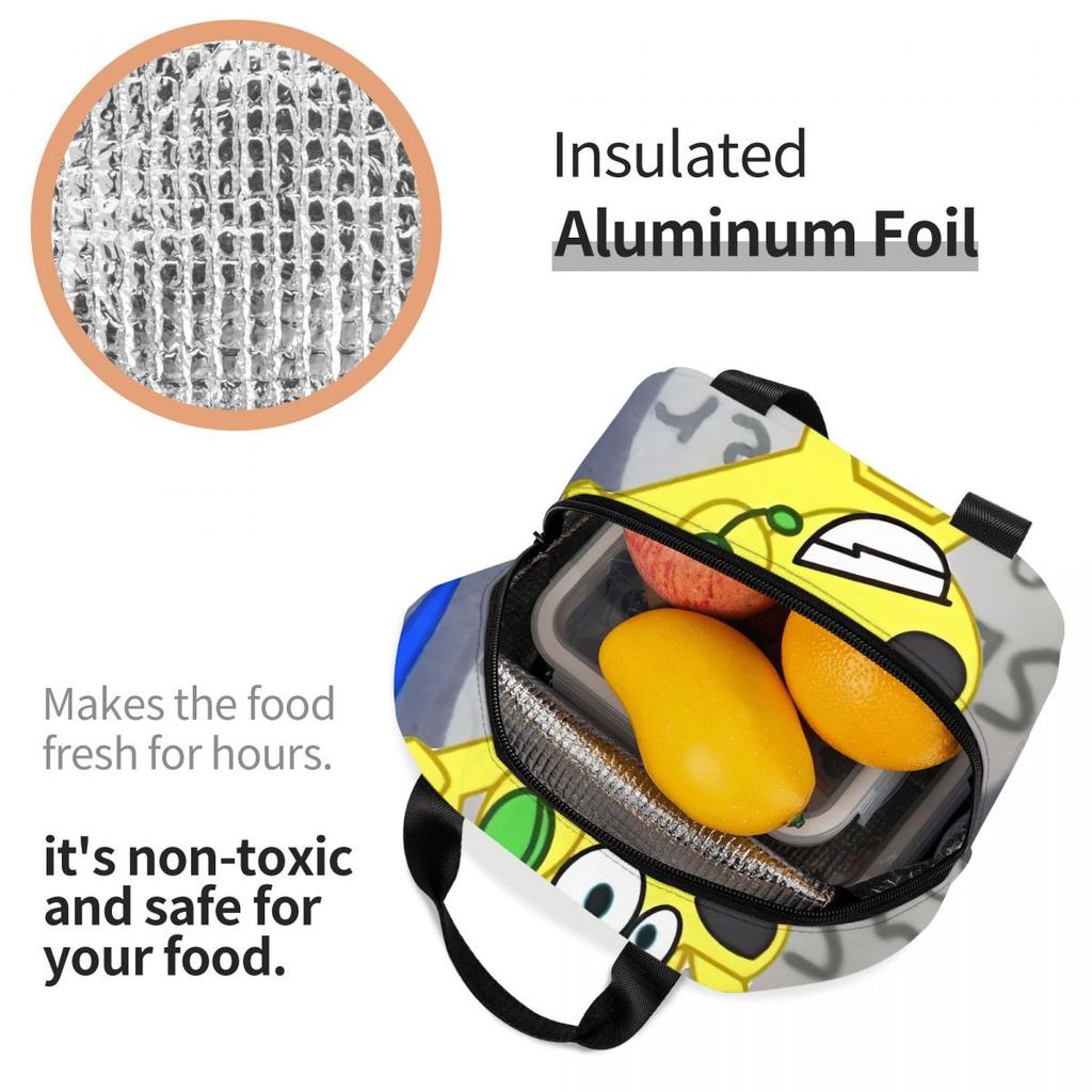 Tylers And Snowi Gaming Insulated Lunch Bags Food Container Portable Thermal Cooler Bento Box For Picnic