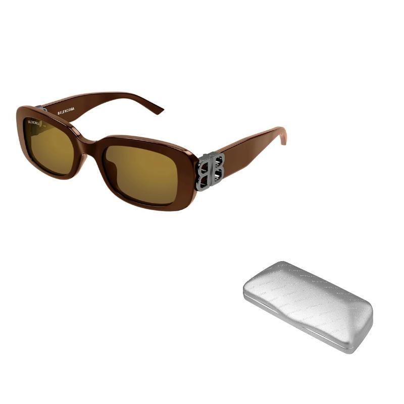 Balenciaga Letter Cutout Square Sunglasses Women Sunglasses Brown BB0310SK004